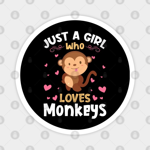 Just a Girl who Loves Monkeys Gift Magnet by aneisha